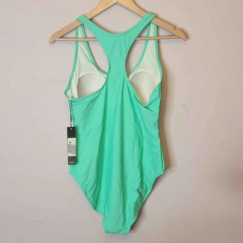 Nicole Miller Studio One-piece Racerback with a scoop Neckline, size L